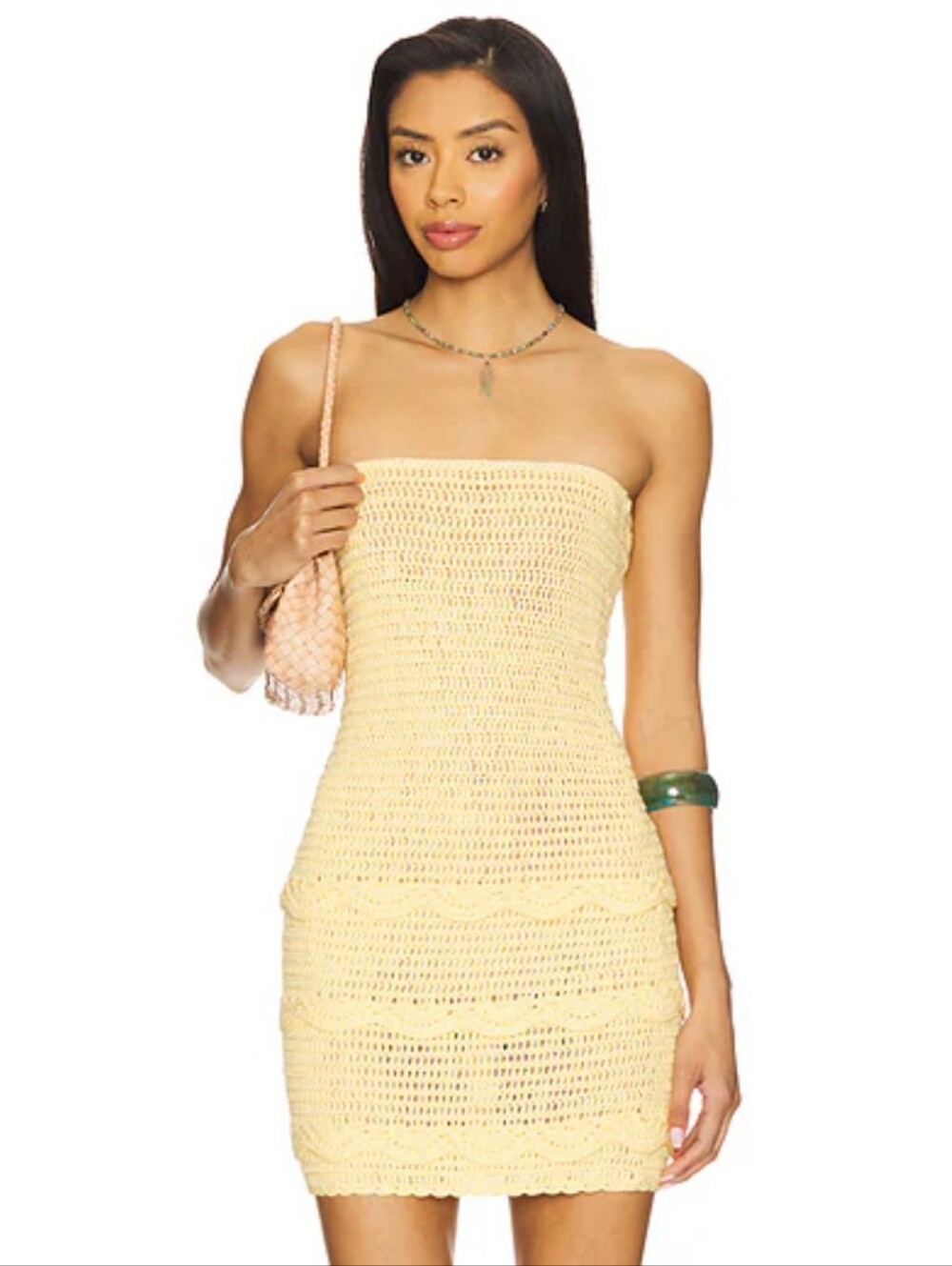 Revolve More To Come Phebe Strapless Mini Dress in Yellow XS